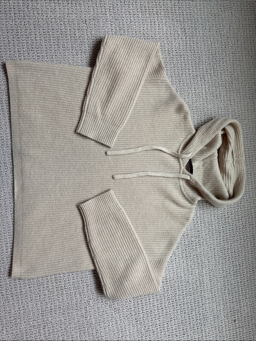 Jenni Kayne Hooded Ribbed Knit Sweater - Beige